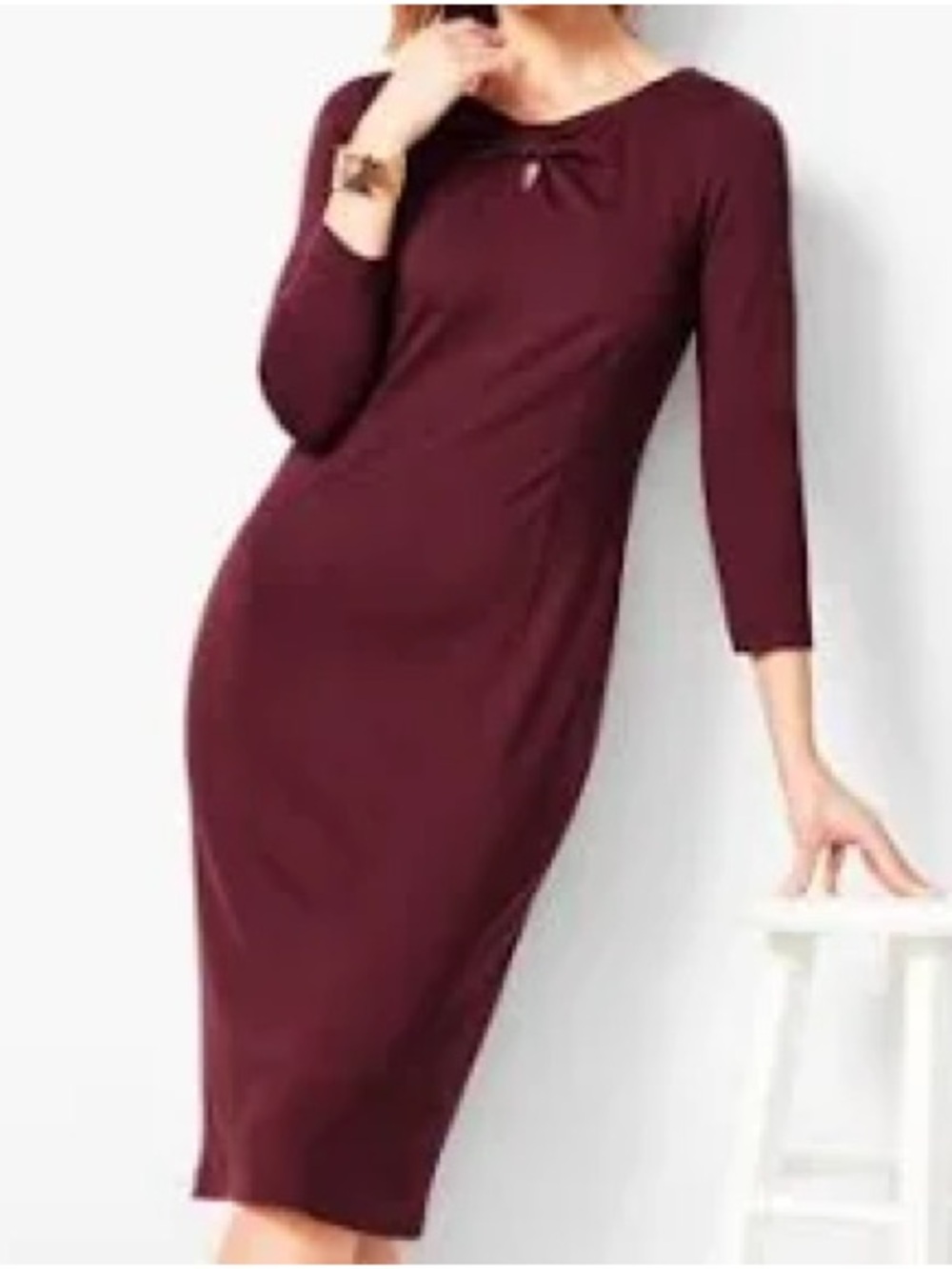 Talbots Bow-Front Midi Dress